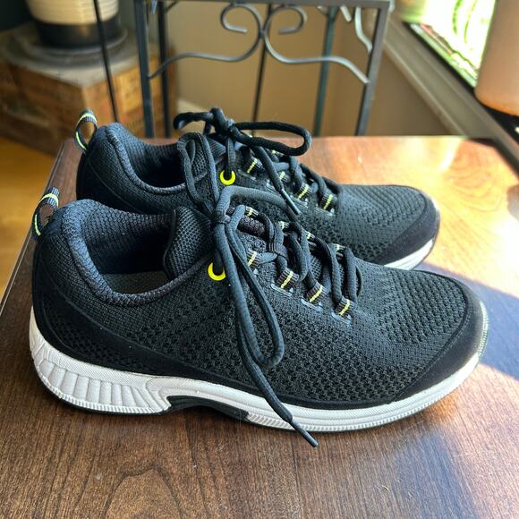 Orthofeet Coral 981 Black Knit Sneakers Women's Size 6 - Picture 1 of 11